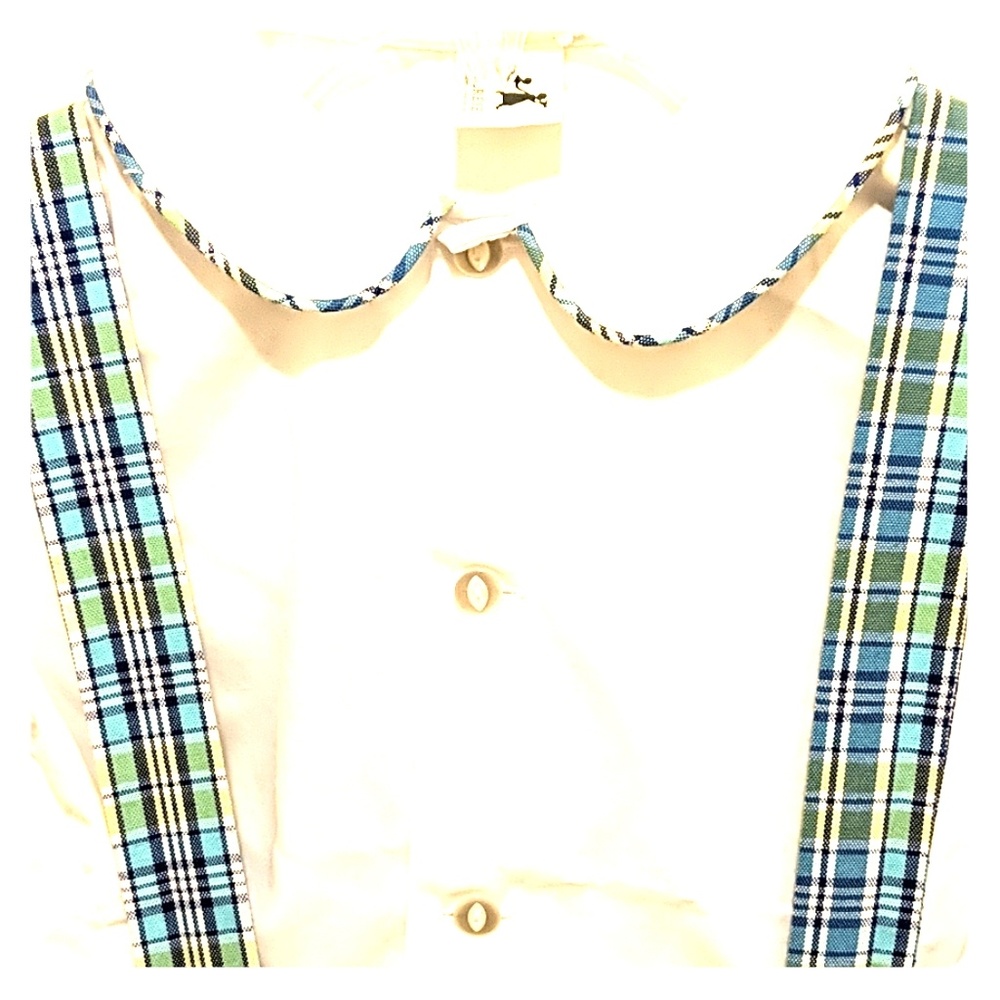 THERESE 2 PIECE PLAID BIB ROMPER SET